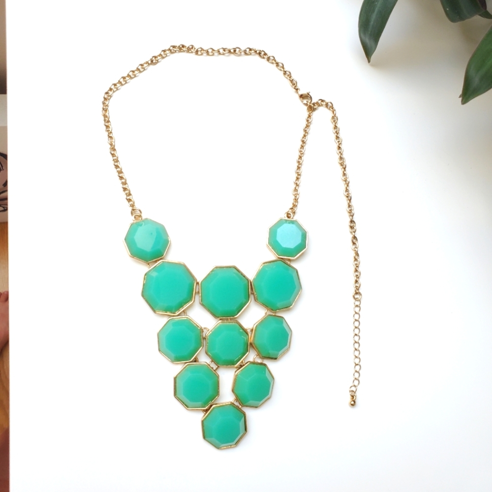 Aldo teal & gold necklace